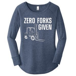 Funny Forklift Driver Art For Men Women Forklift Operator Women's Perfect Tri Tunic Long Sleeve Shirt