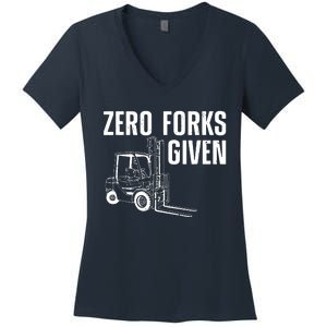 Funny Forklift Driver Art For Men Women Forklift Operator Women's V-Neck T-Shirt