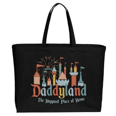 Funny FatherS Day Daddyland Papa Dad Cotton Canvas Jumbo Tote