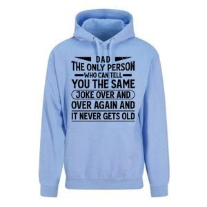 Funny Fathers Day Dad Joke It Never Gets Old Gift Unisex Surf Hoodie