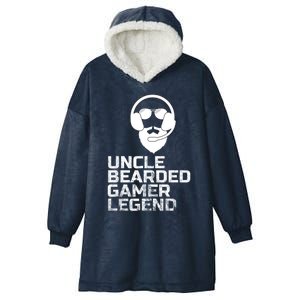 Funny Fathers Day Gaming Gift For Uncle Bearded Uncle Gamer Gift Hooded Wearable Blanket