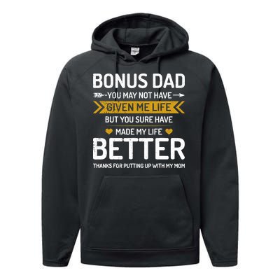 Funny FatherS Day Bonus Dad Gifts From Daughter Son Wife Performance Fleece Hoodie