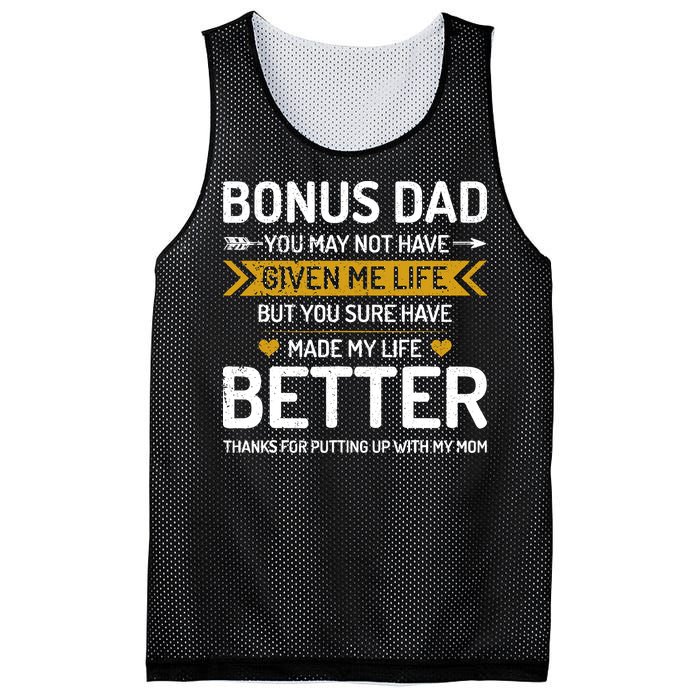 Funny FatherS Day Bonus Dad Gifts From Daughter Son Wife Mesh Reversible Basketball Jersey Tank