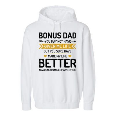 Funny FatherS Day Bonus Dad Gifts From Daughter Son Wife Garment-Dyed Fleece Hoodie