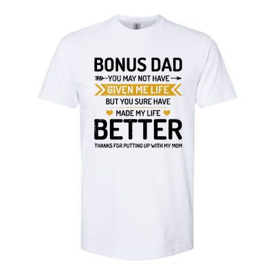 Funny FatherS Day Bonus Dad Gifts From Daughter Son Wife Softstyle CVC T-Shirt