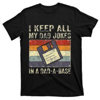 Funny Father's Day Daddy Jokes in Dadabase Vintage Retro T-Shirt