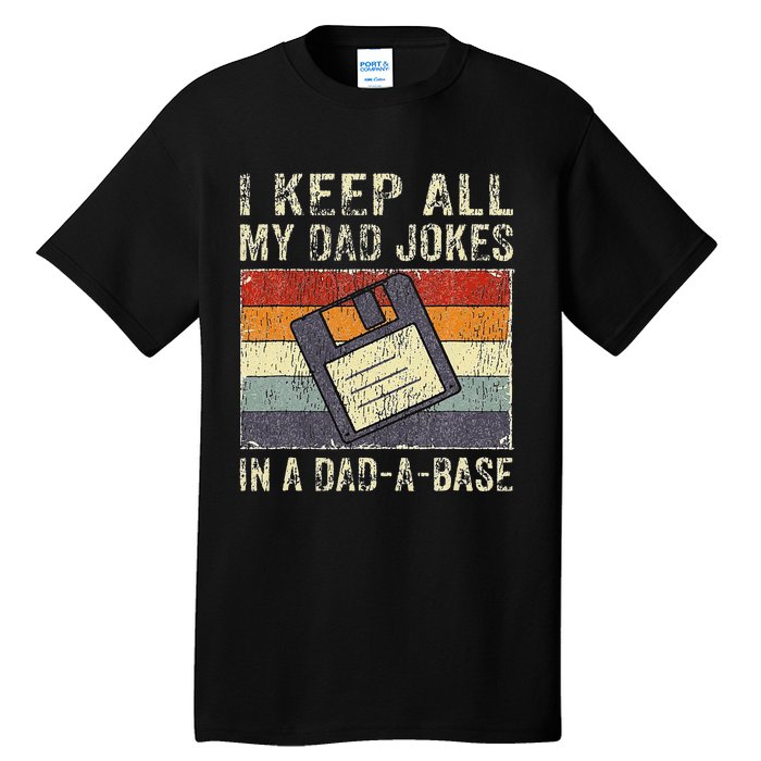 Funny Father's Day Daddy Jokes in Dadabase Vintage Retro Tall T-Shirt