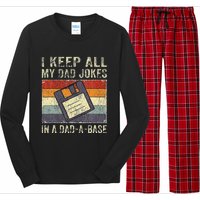 Funny Father's Day Daddy Jokes in Dadabase Vintage Retro Long Sleeve Pajama Set