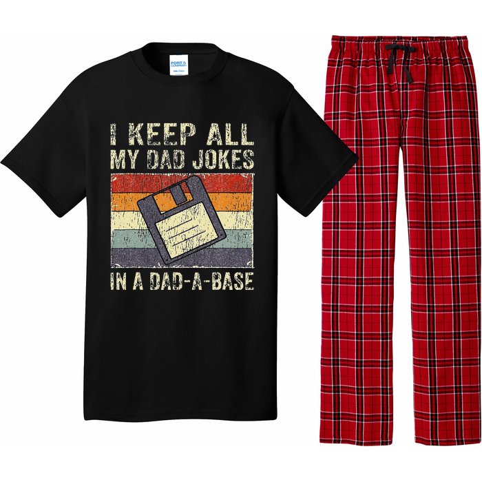 Funny Father's Day Daddy Jokes in Dadabase Vintage Retro Pajama Set