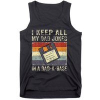 Funny Father's Day Daddy Jokes in Dadabase Vintage Retro Tank Top