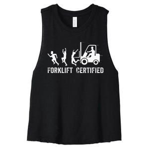 Funny Forklift Driver Operator Forklift Certified Forklift Women's Racerback Cropped Tank