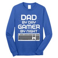 Funny Fathers Day Gaming Gift Dad By Day Gamer By Night Gift Long Sleeve Shirt