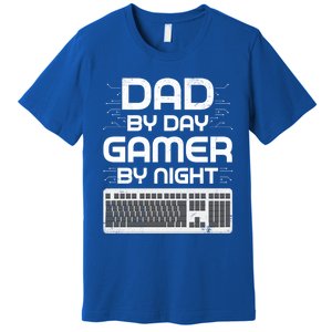 Funny Fathers Day Gaming Gift Dad By Day Gamer By Night Gift Premium T-Shirt