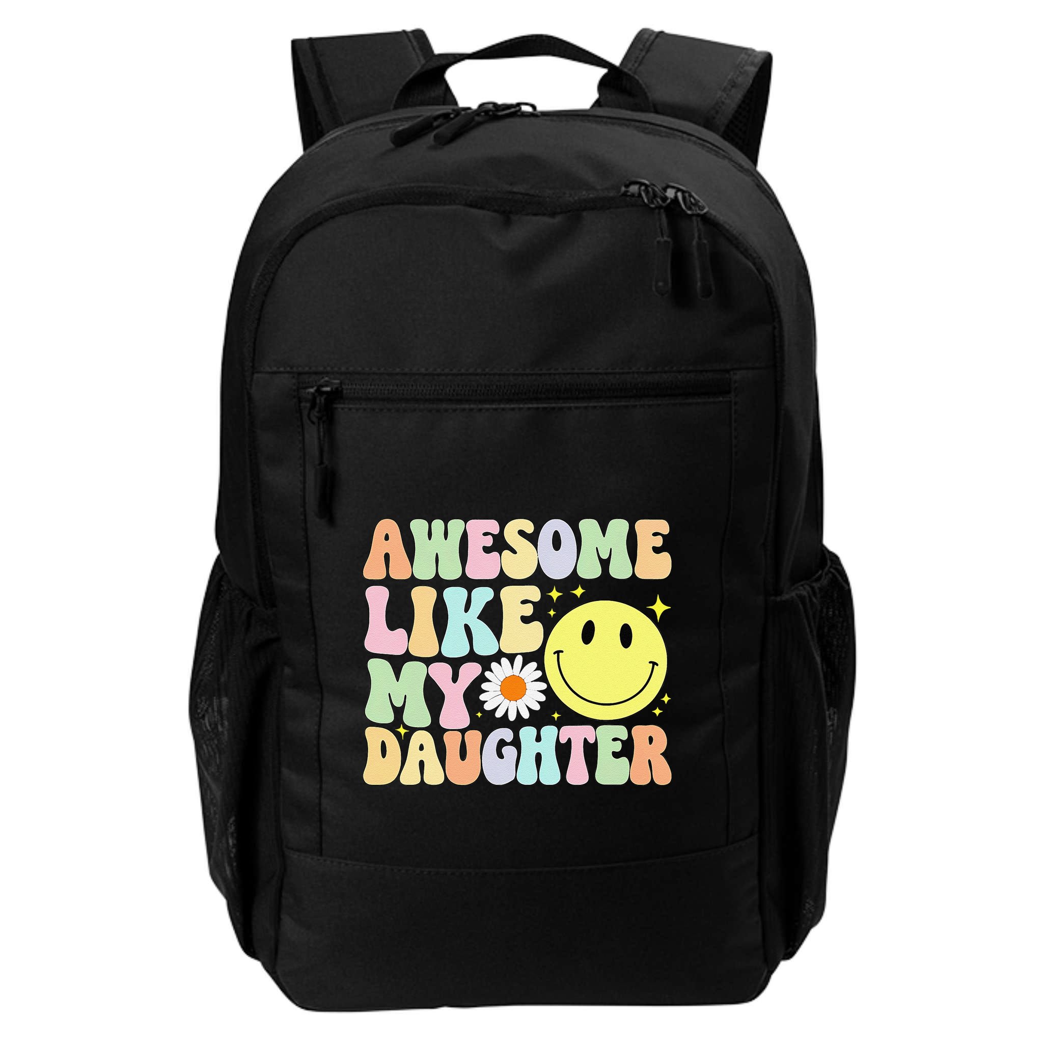 Funny FatherS Day Awesome Like My Daughter Retro Groovy Dad Backpack