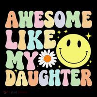 Funny FatherS Day Awesome Like My Daughter Retro Groovy Dad Bucket Hat