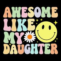 Funny FatherS Day Awesome Like My Daughter Retro Groovy Dad 16 in Basic Backpack