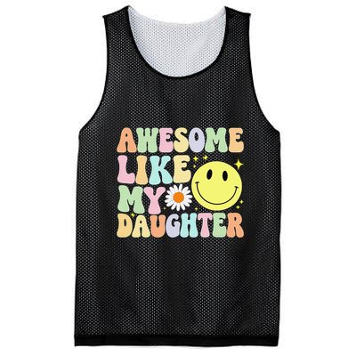 Funny FatherS Day Awesome Like My Daughter Retro Groovy Dad Mesh Reversible Basketball Jersey Tank