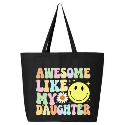 Funny FatherS Day Awesome Like My Daughter Retro Groovy Dad 25L Jumbo Tote
