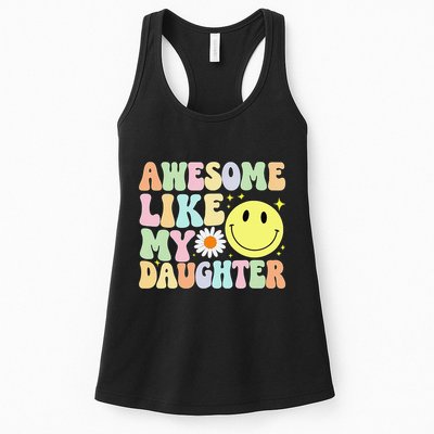 Funny FatherS Day Awesome Like My Daughter Retro Groovy Dad Womens Tank Top