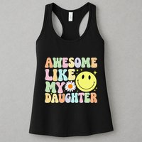 Funny FatherS Day Awesome Like My Daughter Retro Groovy Dad Womens Tank Top
