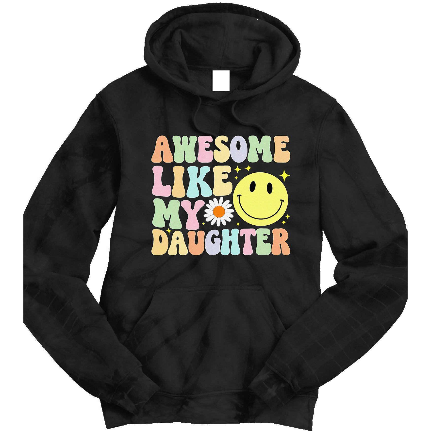 Funny FatherS Day Awesome Like My Daughter Retro Groovy Dad Tie Dye Hoodie