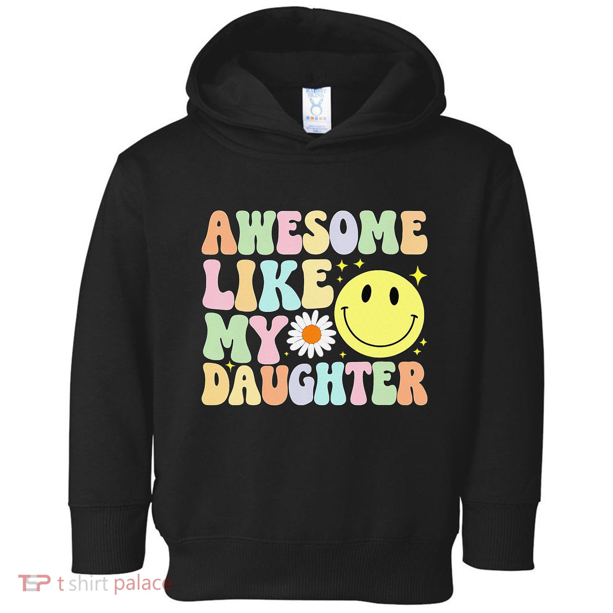 Funny FatherS Day Awesome Like My Daughter Retro Groovy Dad Toddler Hoodie
