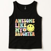 Funny FatherS Day Awesome Like My Daughter Retro Groovy Dad Tank Top
