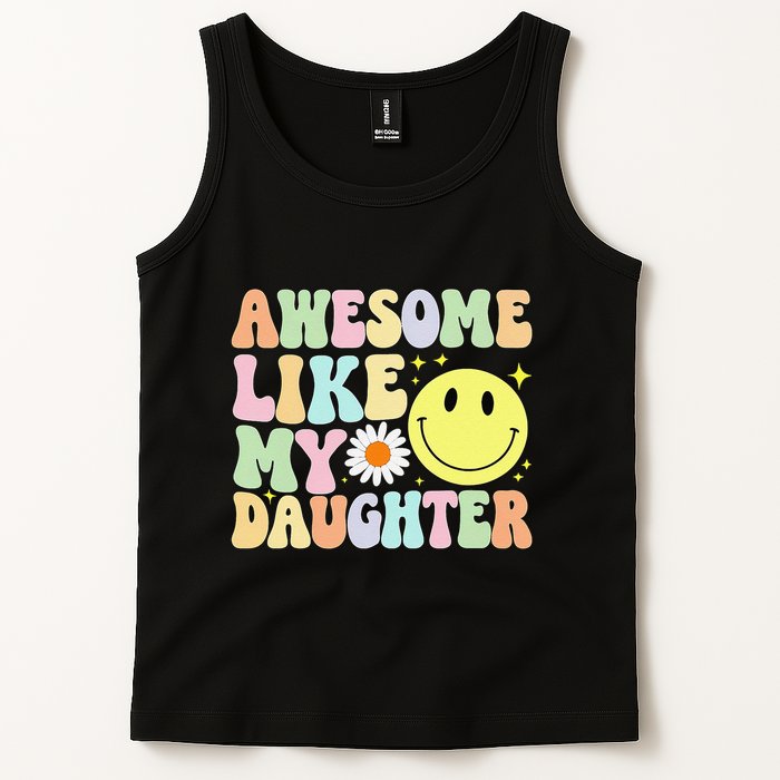 Funny FatherS Day Awesome Like My Daughter Retro Groovy Dad Tank Top