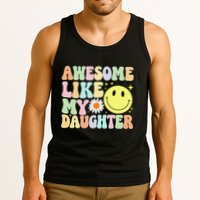 Funny FatherS Day Awesome Like My Daughter Retro Groovy Dad Tank Top
