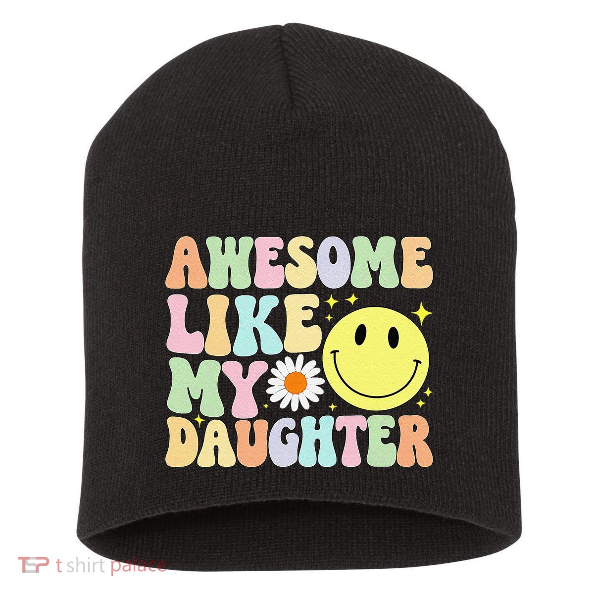 Funny FatherS Day Awesome Like My Daughter Retro Groovy Dad Short Acrylic Beanie