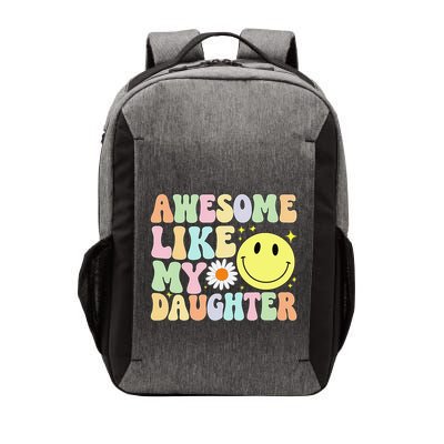 Funny FatherS Day Awesome Like My Daughter Retro Groovy Dad Vector Backpack