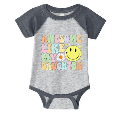 Funny FatherS Day Awesome Like My Daughter Retro Groovy Dad Infant Baby Jersey Bodysuit