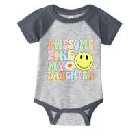 Funny FatherS Day Awesome Like My Daughter Retro Groovy Dad Infant Baby Jersey Bodysuit