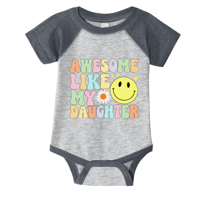 Funny FatherS Day Awesome Like My Daughter Retro Groovy Dad Infant Baby Jersey Bodysuit