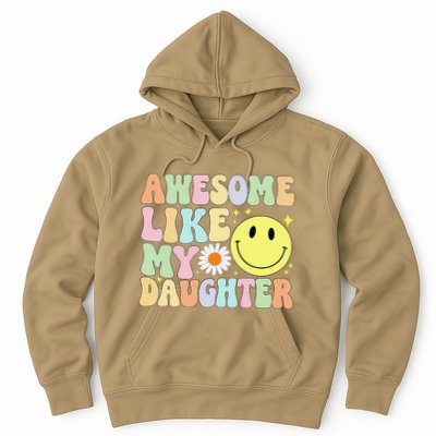Funny FatherS Day Awesome Like My Daughter Retro Groovy Dad Hoodie