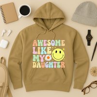 Funny FatherS Day Awesome Like My Daughter Retro Groovy Dad Hoodie