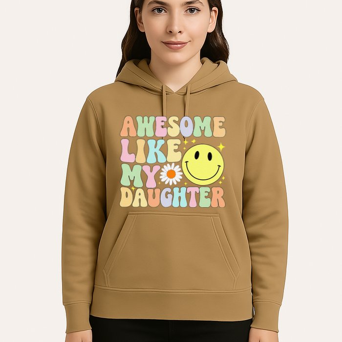 Funny FatherS Day Awesome Like My Daughter Retro Groovy Dad Hoodie