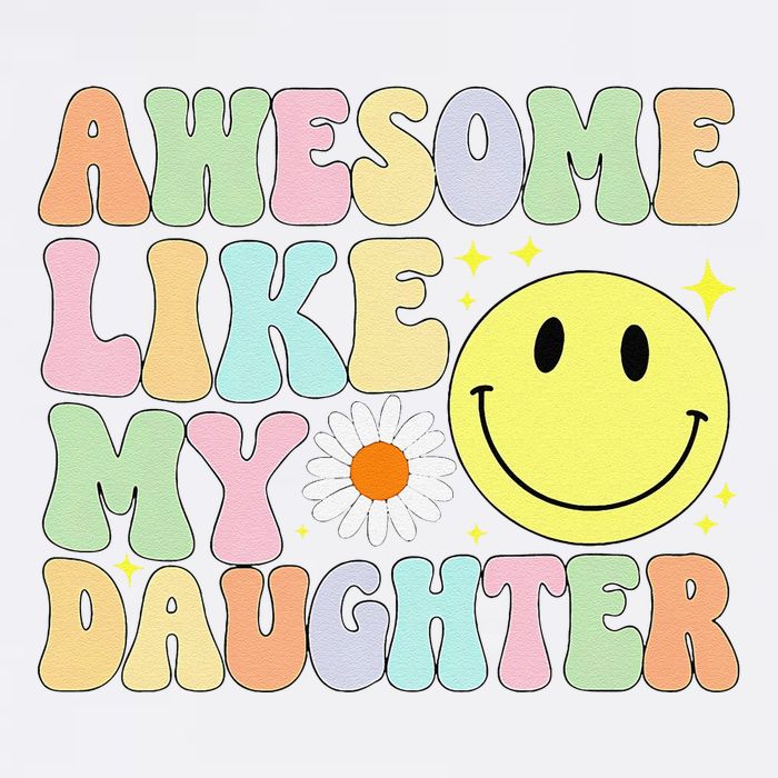 Funny FatherS Day Awesome Like My Daughter Retro Groovy Dad Garment-Dyed Sweatshirt