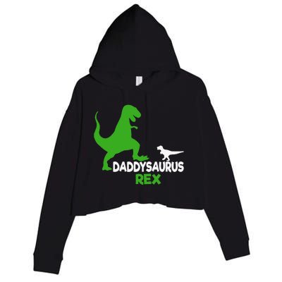 Funny Fathers Day Gift Idea Daddysaurus Rex Crop Fleece Hoodie