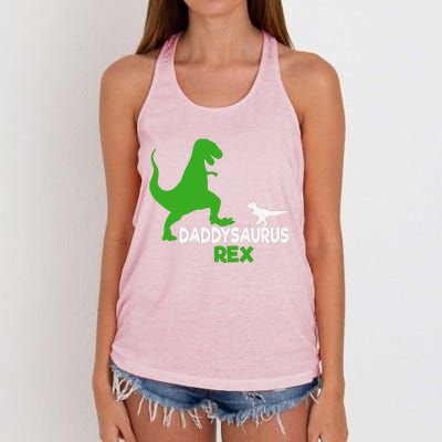 Funny Fathers Day Gift Idea Daddysaurus Rex Women's Knotted Racerback Tank