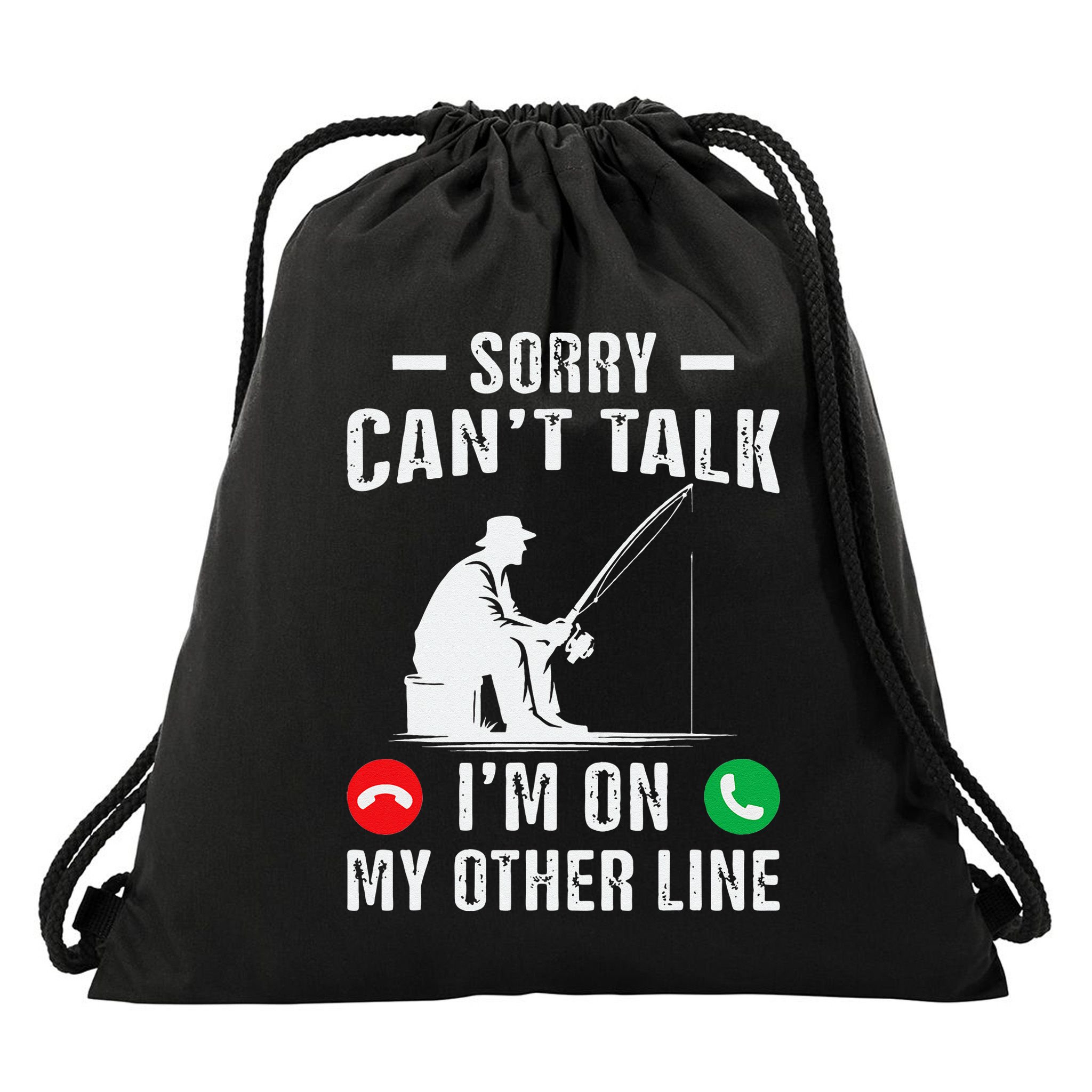 Funny Fishing Dad Funny Reel Cool Fish Bass Fishing Drawstring Bag