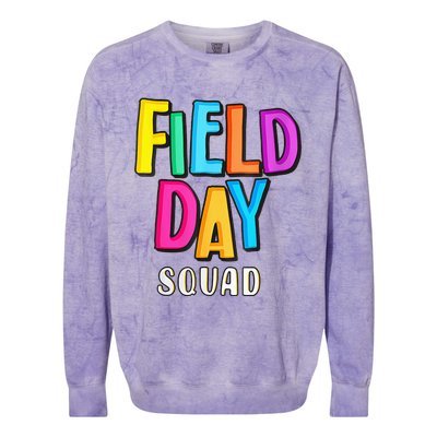 Field Fun Day Squad School Trip Vibes Teachers Colorblast Crewneck Sweatshirt