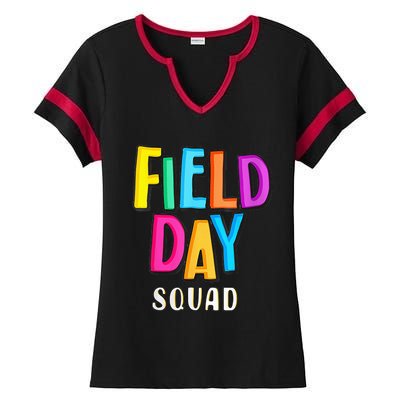 Field Fun Day Squad School Trip Vibes Teachers Ladies Halftime Notch Neck Tee