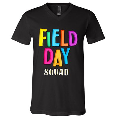 Field Fun Day Squad School Trip Vibes Teachers V-Neck T-Shirt