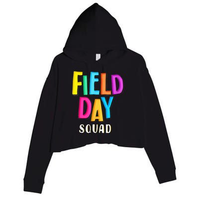 Field Fun Day Squad School Trip Vibes Teachers Crop Fleece Hoodie