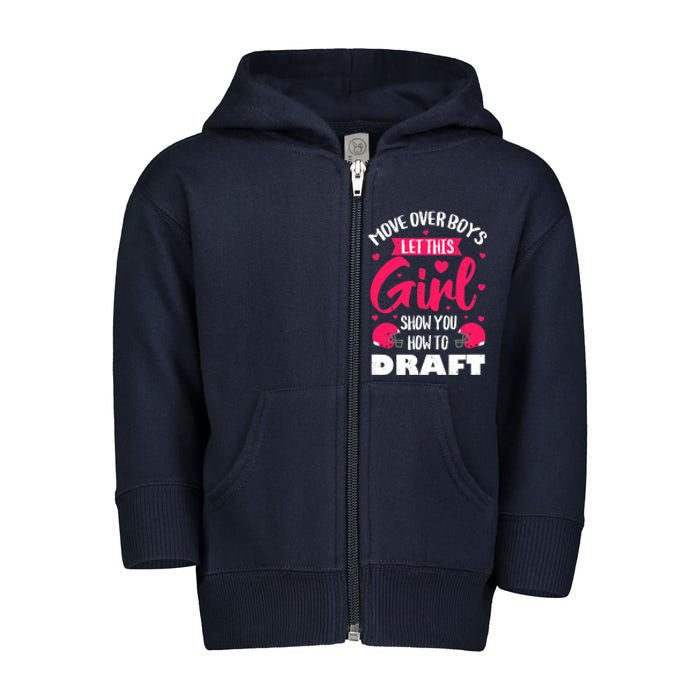 Fantasy Football Draft Party Kit Real Wo Cute Retro Sport Toddler Zip Fleece Hoodie