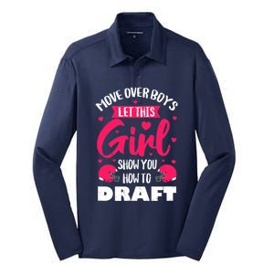 Fantasy Football Draft Party Kit Real Wo Cute Retro Sport Silk Touch Performance Long Sleeve Polo