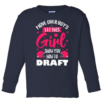 Fantasy Football Draft Party Kit Real Wo Cute Retro Sport Toddler Long Sleeve Shirt