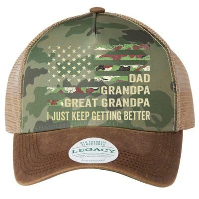 Funny Fathers Day Gift From Grand Dad Grandpa Great Grandpa Legacy Tie Dye Trucker Hat