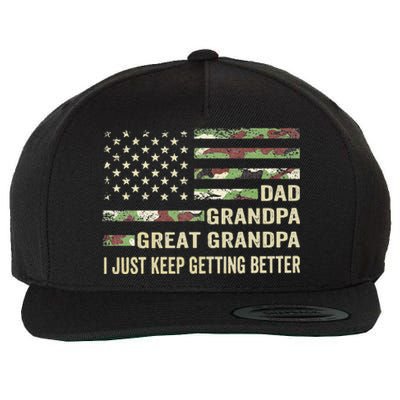 Funny Fathers Day Gift From Grand Dad Grandpa Great Grandpa Wool Snapback Cap